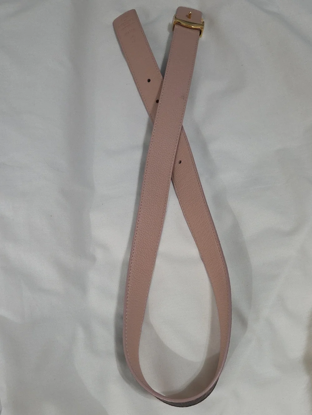 Reversible Louis Vuitton Pink/Brown Monogram Belt Gold LV Buckle